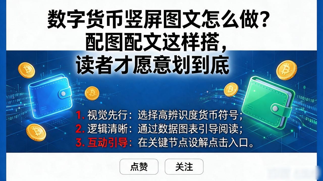 数字货币竖屏图文怎么做？配图配文这样搭，读者才愿意划到底