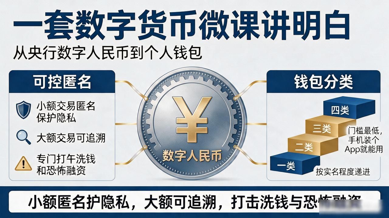 可控匿名机制与钱包分类_数字货币微课_数字人民币双层运营体系解析