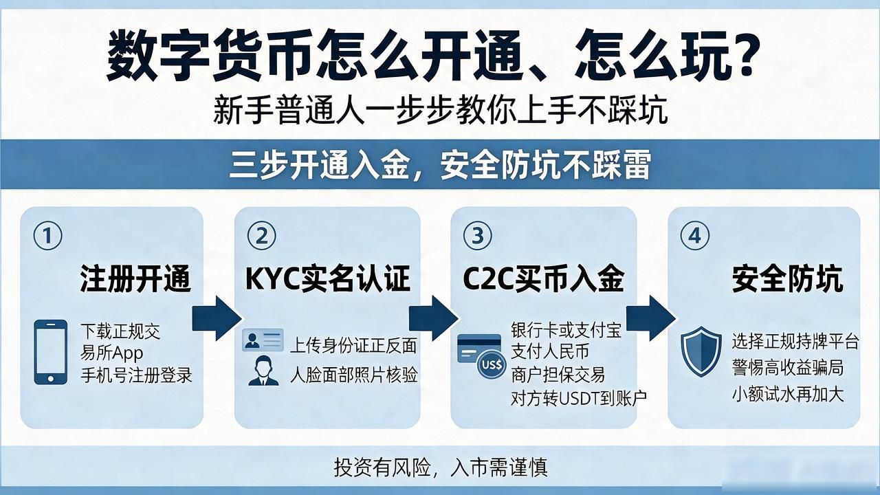 数字货币怎么开通、怎么玩？新手普通人一步步教你上手不踩坑